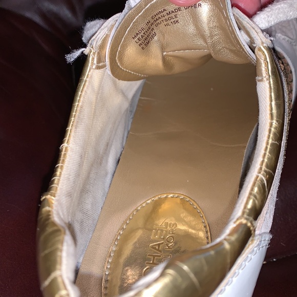 Michael Kors Gold & White Sneakers - Picture 9 of 16